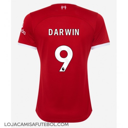 Camisa de Futebol Liverpool Darwin Nunez #9 Equipamento Principal Mulheres 2023-24 Manga Curta